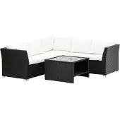 Ebuy24 Haiti loungeset 2 delen wit,zwart.