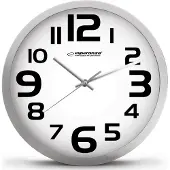 Esperanza EHC013W Wall Clock - Zurich - Black Kwartsklok Ovaal Zwart, Wit
