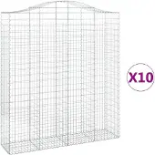 vidaXL Schanskorven 10 st gewelfd 200x50x220/240 cm ijzer