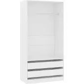 Syfax Kledingkast 100x50x200 cm bewerkt hout wit