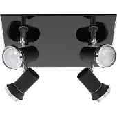 Eglo TAMARA 1, 4 lampen, GU10, IP44, zwart, chroom, staal
