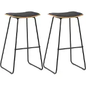 Syfax Barstoelen 2 st kunstleer zwart