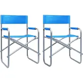 Syfax Regisseursstoelen 2 st staal blauw