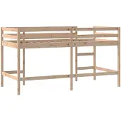 vidaXL Kinderhoogslaper met ladder 80x200 cm massief grenenhout