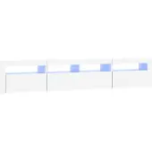 Syfax Tv-meubel met LED-verlichting 210x35x40 cm wit
