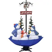 Syfax Kerstboom sneeuwend met paraplubasis 170 cm PVC blauw