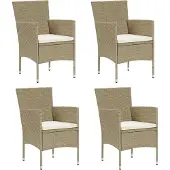 Syfax Tuinstoelen 4 st poly rattan beige