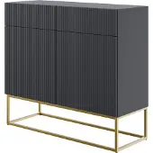 Selsey Dressoir Vesper 2 deurs 2 lades | NADUVI Collection spaanplaat zwart 100x90x38 cm dressoirs | NADUVI
