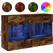 vidaXL Tv-wandmeubel met LED-verlichting 98,5x30x60,5 cm gerookt eiken