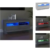 vidaXL Tv-kast - Tv-kasten - Tv-meubel - Hifi-meubel - Tv-meubel met LED-verlichting 80x35x40 cm grijs sonoma eiken