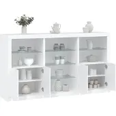 vidaXL Dressoir met LED-verlichting 181,5x37x100 cm wit