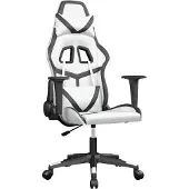 vidaXL Gamestoel kunstleer wit en zwart