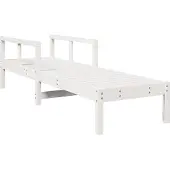 vidaXL Ligstoel 199,5x62x55 cm massief grenenhout wit