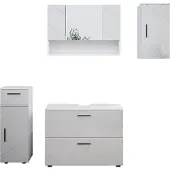 Vicco Badkamermeubel set Irma Wit Hoogglans 4-delig, Model 39586