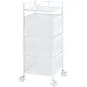 En.casa Keukentrolley Sunndal met 3 manden 64,5x27x27 cm wit