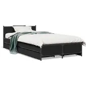 vidaXL Bedframe met lades bewerkt hout zwart 75x190 cm