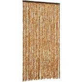 vidaXL Vliegengordijn 100x230 cm chenille okerkleurig en wit