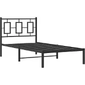 vidaXL Bedframe met hoofdbord metaal zwart 90x190 cm