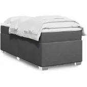 vidaXL Boxspring met matras stof donkergrijs 90x190 cm