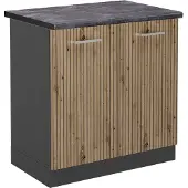 Vicco R-Line Wastafelkast – 80 cm, WB Antraciet Artisanaal eiken