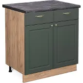 Vicco Fame-Line Keukenonderkast – 80 cm, WB Antraciet Groen-Goud Landhuis