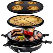 Syntrox Germany Raclette für 6 Personen | Set | Grillplatte | 1200W | Antihaftbeschichtet - Bases / A-Ware