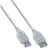 InLine USB 2.0 kabel, transparant, A M/V, 5m