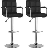 vidaXL Barstoelen 2 st kunstleer zwart