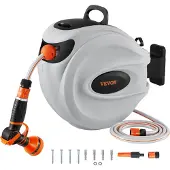 Vevor slanghaspel voor water 25m x 12mm met wandmontage