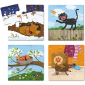 Granna Puzzel - met kat, 4-12 stukjes