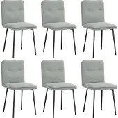 Syfax Eetkamerstoelen 6 st fluweel lichtgrijs