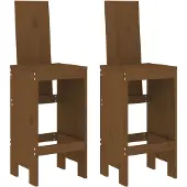 Syfax Barkrukken 2 st 40x42x120 cm massief grenenhout honingbruin