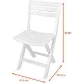 Spetebo Klapsstoel van stevig kunststof - wit - 042980650