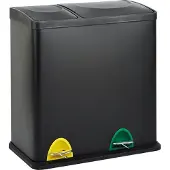 SVITA TC2Combo35 afvalemmer 35 liter - pedaalemmer scheidingssysteem keuken 12+23l zwart