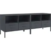 Syfax Tv-meubelen 2 st 68x39x50,5 cm staal antracietkleurig