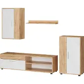 Vicco Wandmeubel Berno Eik goud/wit 4-delige set, Model 54383