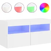 Syfax Tv-wandmeubel met LED-verlichting 80x30x40 cm wit