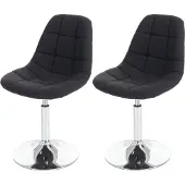 Mendler Set van 2 eetkamerstoelen, model HWC-A60, draaistoel, chroomframe, donkergrijze stof