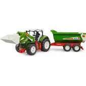 BRUDER ROADMAX Tractor met voorlader en kiepaanhanger 1:16