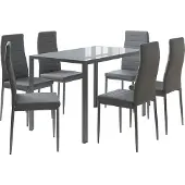 Vicco Grand Eettafel set – 120 x 75 cm Set van 6 Grijs