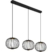 Globo Zwarte hanglamp Galway 3-lichts kooi
