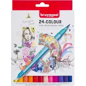 Bruynzeel Creatives - fineliners/brushpens - 24 stuks