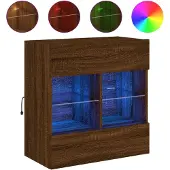 vidaXL Tv-wandmeubel met LED 58,5x30x60,5 cm bruin eikenkleur