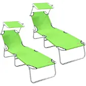 Syfax Ligstoel 2 st Polyester Groen
