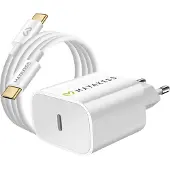 Avizar 20W USB-C Power Delivery-oplader met kabel, Wit