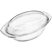 Simax CRISTAL Ovaal schaaltje met plat deksel, 2,4 liter, 32x20 cm