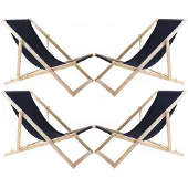 Woodok 4x houten tuinstrandmand, marineblauw