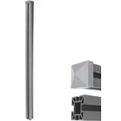 MCW WPC paal Sarthe WPC omheining, pijlerpaal, insteeksysteem 1,88m ~ grijs
