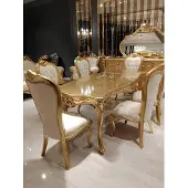 AEA Design Esszimmer Komplett Esstisch + 6x Stühle Klassisch Möbel Holztisch