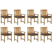 Syfax Tuinstoelen 8 st met kussens massief acaciahout